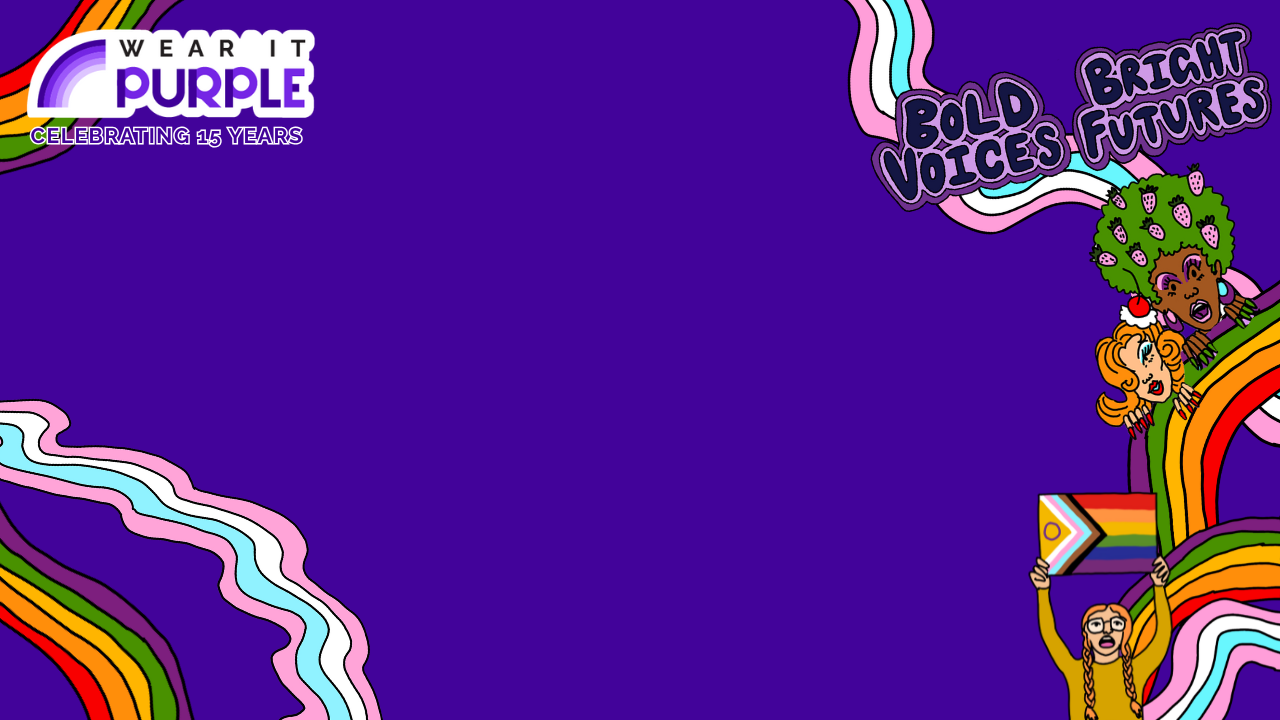 Wear it Purple branded slide