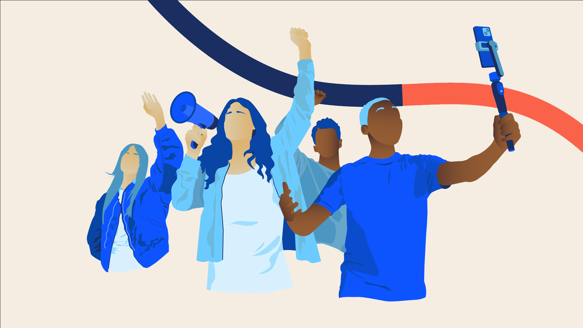 Illustrations of young people activists