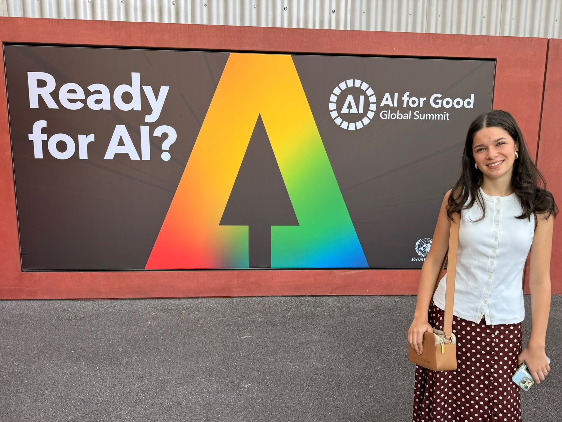 Jasi outside the United Nations AI for Good Summit