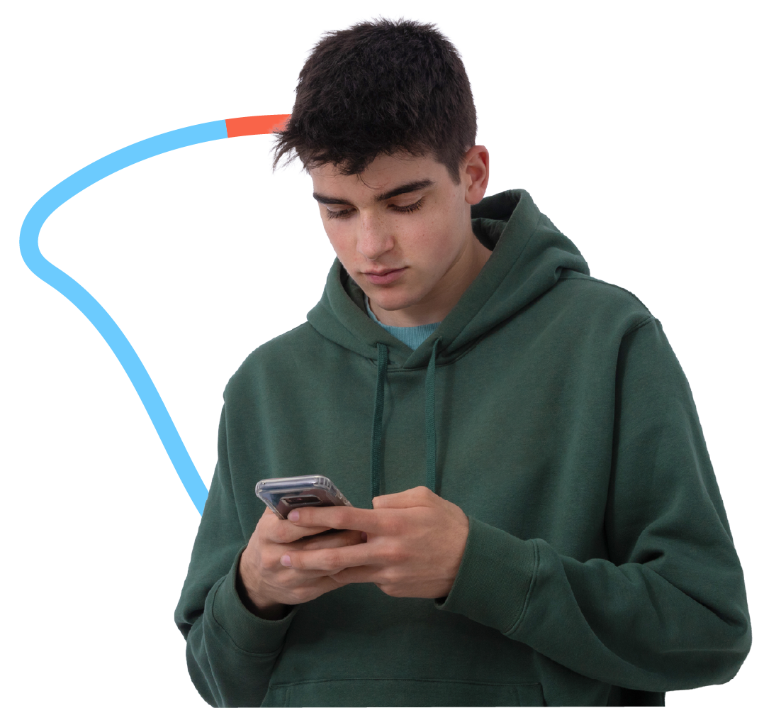 Boy looking at phone